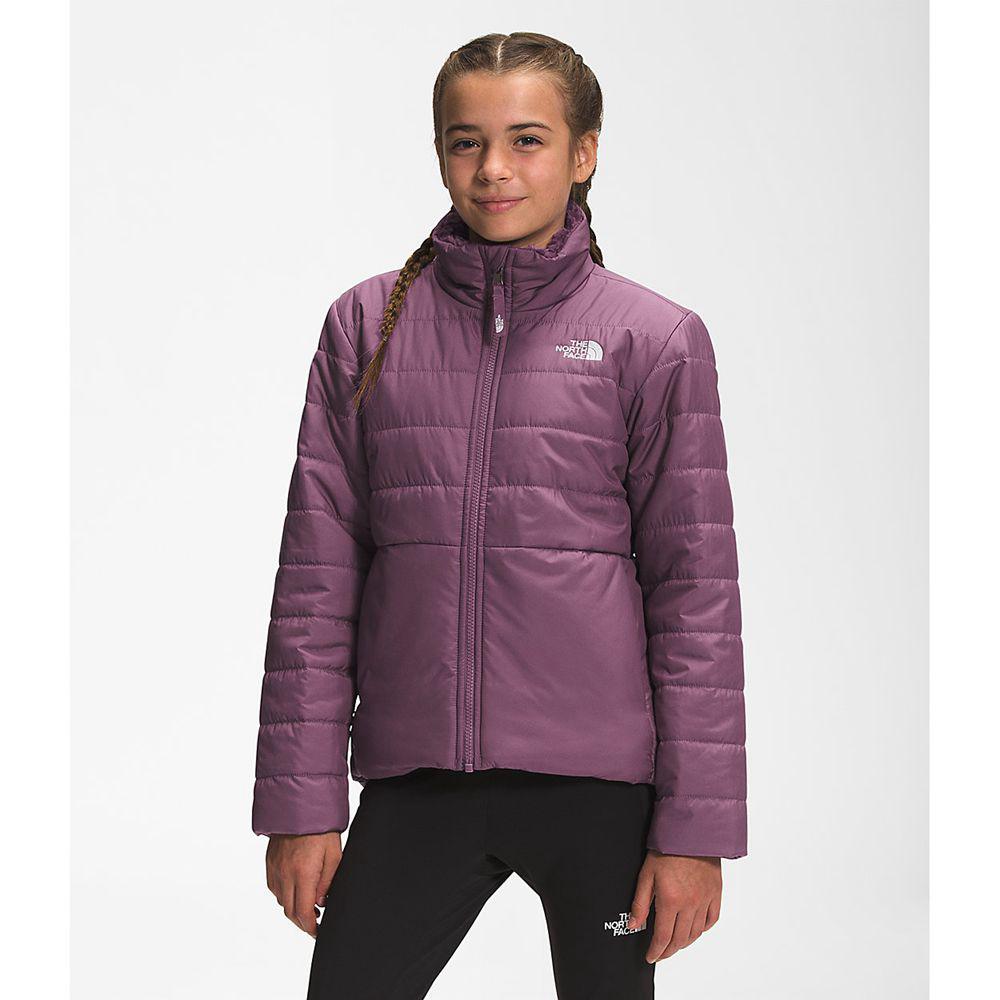 The North Face Reversible Mossbud Swirl Κορίτσια Puffer Μπουφαν - Μωβ (QMTK12846)